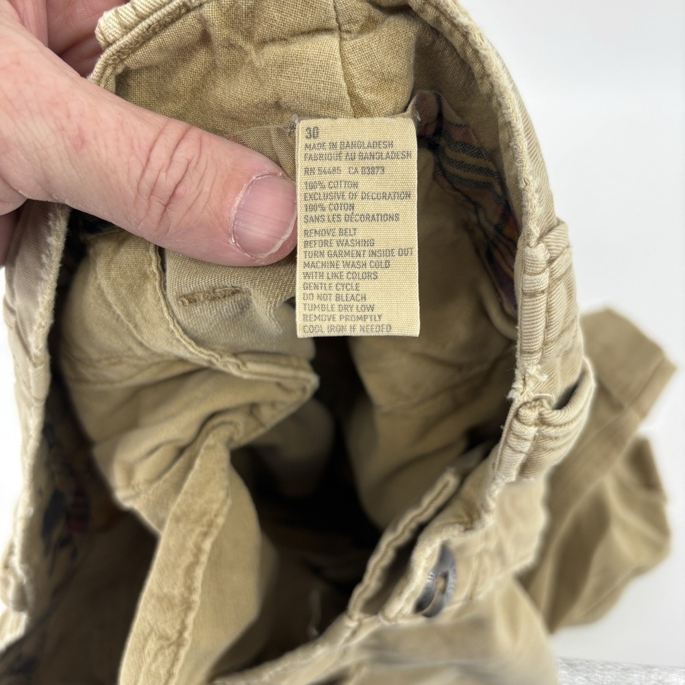 American Eagle Shorts Men's 30 Khaki Longer Length Chino Casual Y2K - Picture 4 of 9
